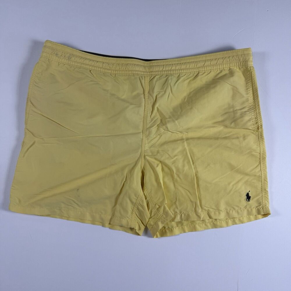 Polo Ralph Lauren Yellow Swim Trunks Men’s XXL Pony Logo Lined Shorts